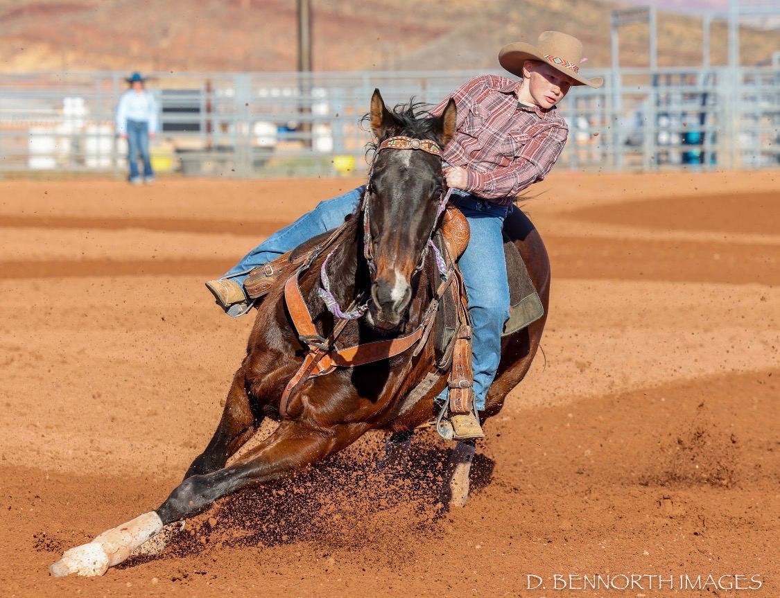 Dallie and Dash running barrels